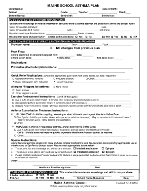 Maine School Asthma Plan