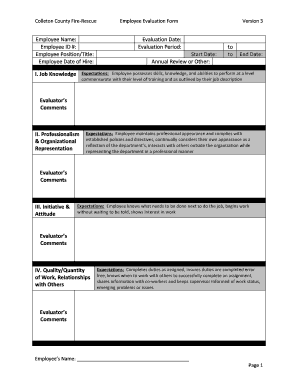 Employee Name Evaluation Date Employee ID Evaluation