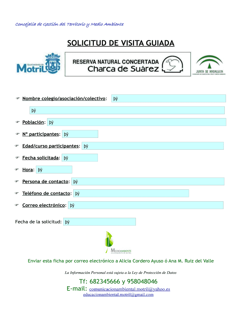SOLICITUD DE VISITA GUIADA - motriles Vista previa en la página 1