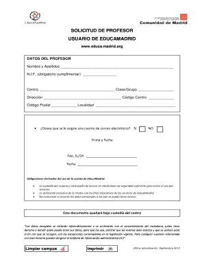 Solicitud de Profesor