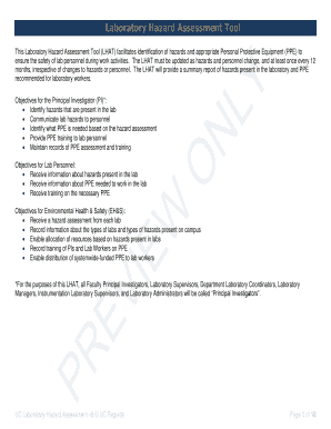 Laboratory Hazard Assessment Tool