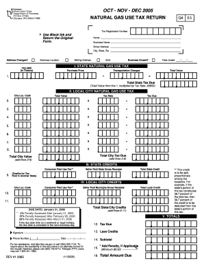 Washington State Natural Gas Use Tax Return