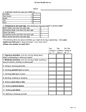 36 Item Health Survey