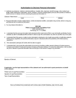 Authorization to Disclose Personal Information