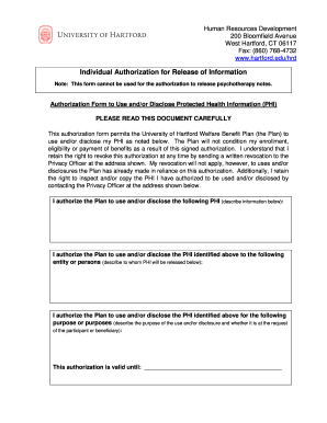 Individual Authorization for Release of Information