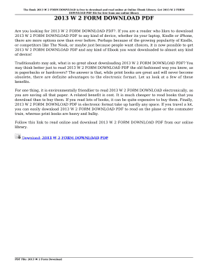 2013 W-2 Form Download