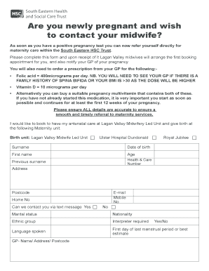 Maternity Care Referral Form