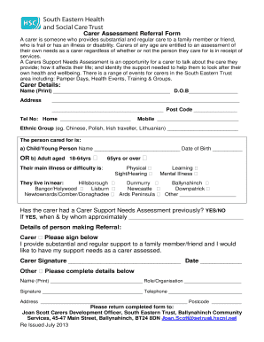 Carer Assessment Referral Form