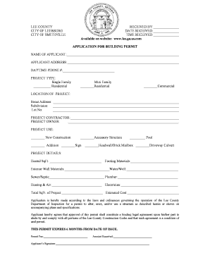 Lee County Building Permit Application