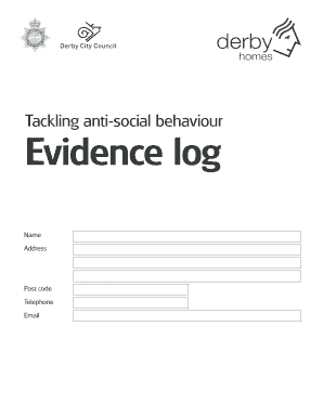 Anti-Social Behaviour Incident Sheet