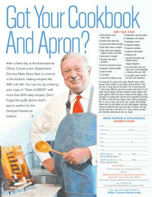 IBEW Apron and Cookbook Order Form
