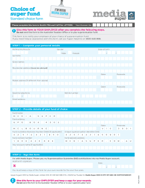 Australian Superannuation Fund Choice Form