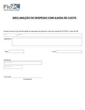 Declaração de Despesas com Ajuda de Custo