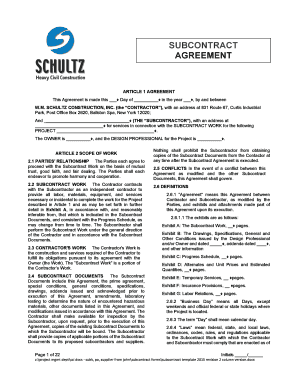 Subcontract Agreement