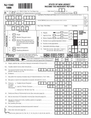New Jersey Resident Income Tax Return