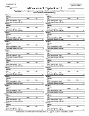 Capital Credit Allocation Form