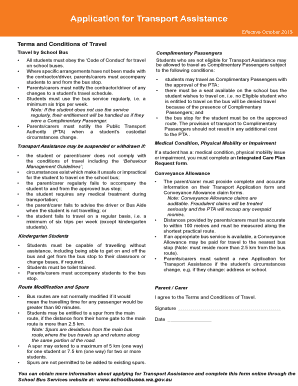 Application for Transport Assistance