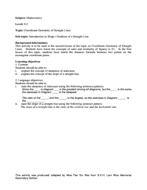S.2 Mathematics Coordinate Geometry Worksheet
