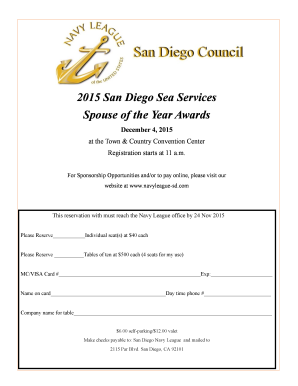 2015 San Diego Sea Services Spouse of the Year Awards