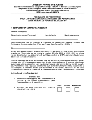 Formulaire de procuration