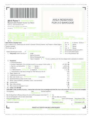 Massachusetts Resident Income Tax Return Form 1