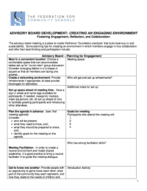 Advisory Board Meeting Planning Guide