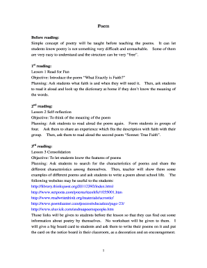 Poetry Lesson Plan