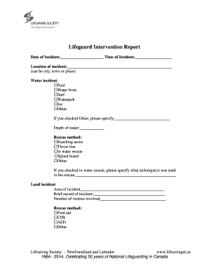 Lifeguard Intervention Report