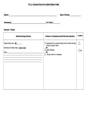 Graduation Rate Monitoring Form