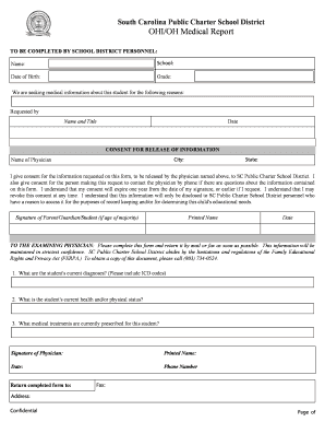 South Carolina Public Charter School District Medical Report