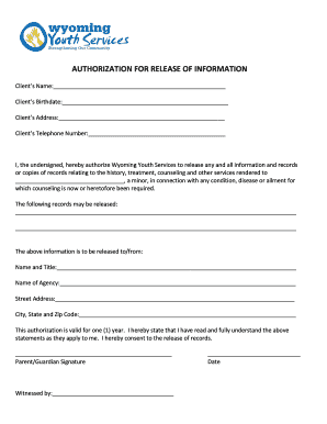 Authorization for Release of Information
