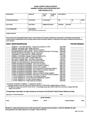 Duval County Public Schools Magnet School Application