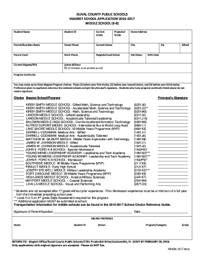 Duval County Public Schools Magnet School Application