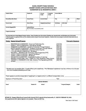 Duval County Magnet School Application