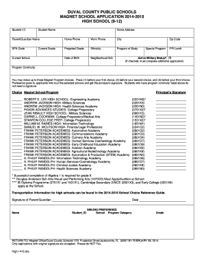 Duval County Magnet School Application