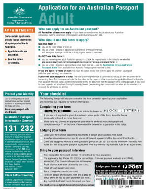 Australian Passport Application Form