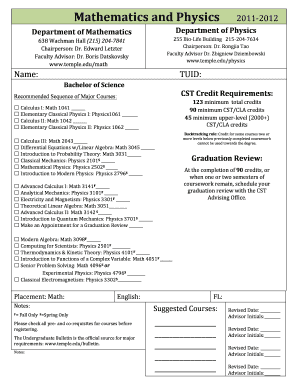 Bachelor of Science Degree Plan