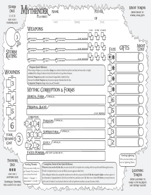 Storm Might Tokens Play Sheet