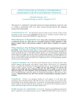 Psychotherapy Services Agreement