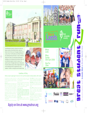 Great Student Run Entry Form