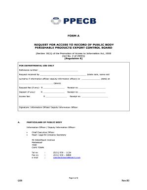 Request for Access to Record of Public Body