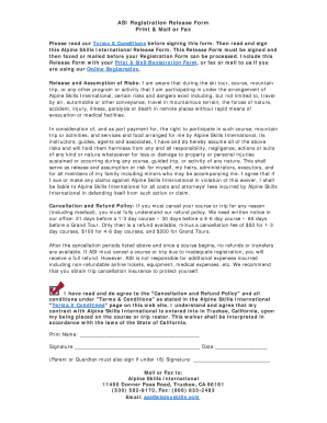 Alpine Skills International Release Form