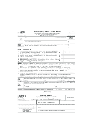 Heavy Highway Vehicle Use Tax Return Form 2290