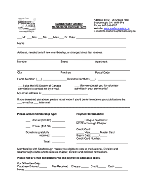 Membership Renewal Form