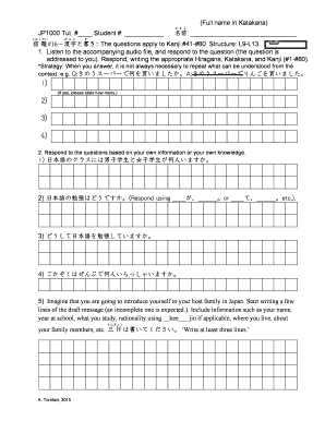 Japanese Language Homework Assignment