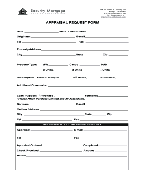 Appraisal Request Form