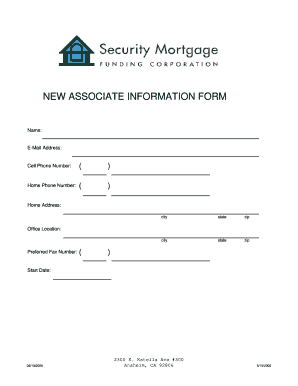 New Associate Information Form