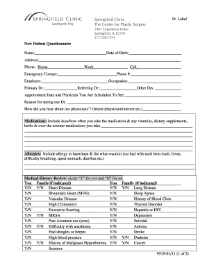 New Patient Questionnaire