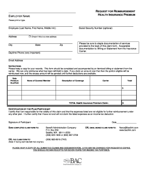 Request for Reimbursement Form
