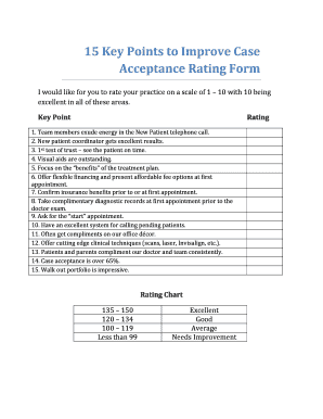Case Acceptance Rating Form